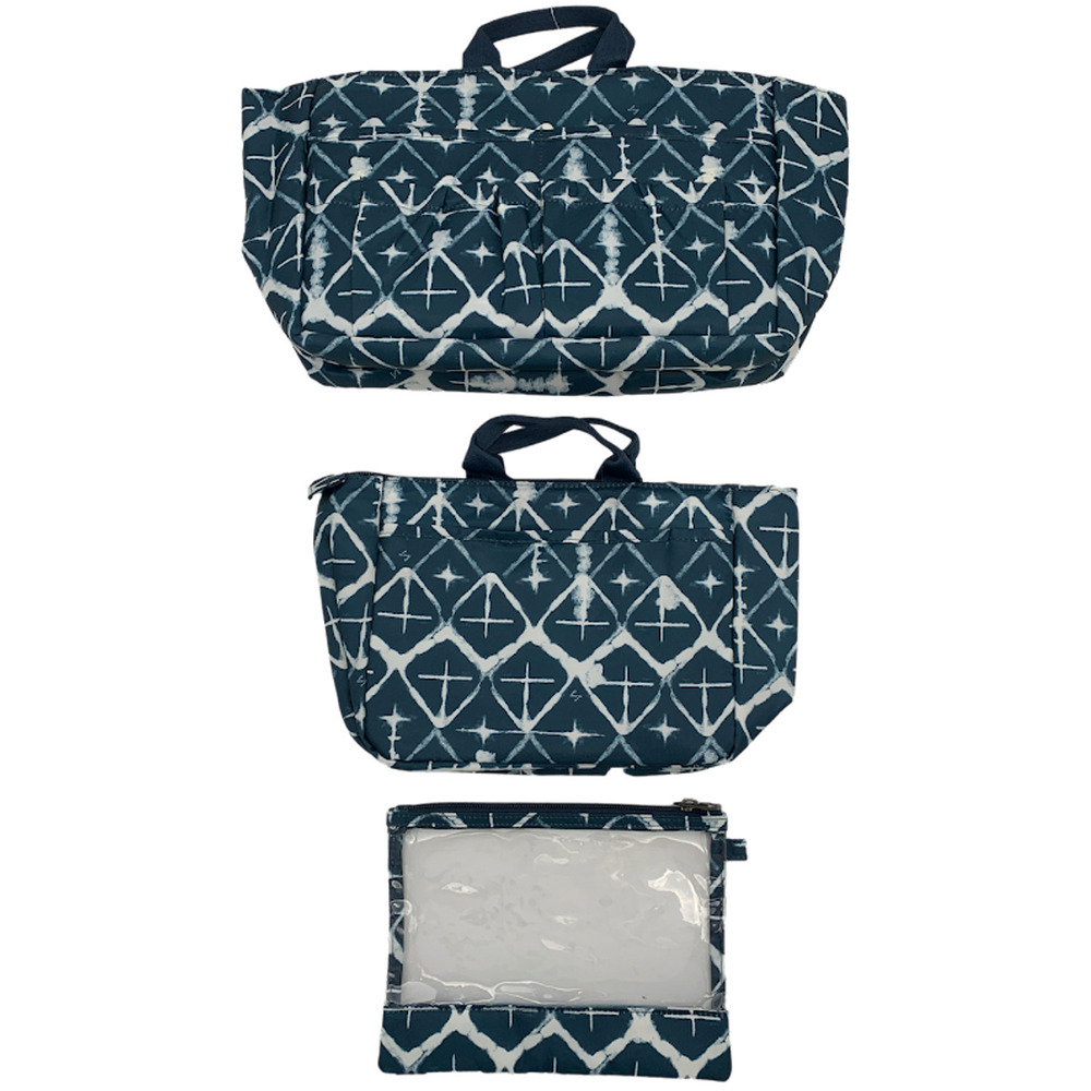 Lug Organizer Bags Chariot Diamond Navy - Set of 3 - Picture 1 of 4